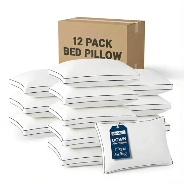 LANE LINEN Bed Pillows White Standard 12 Pack Comfort